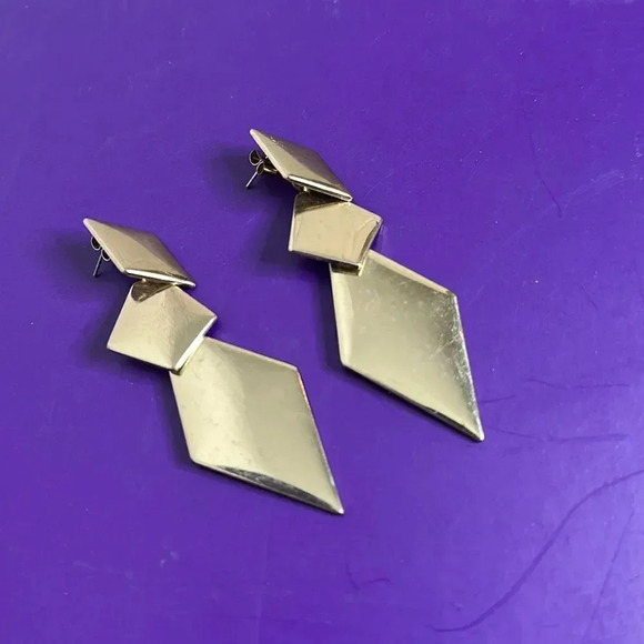 Geometric Shapes Gold Earrings - Picture 1 of 5